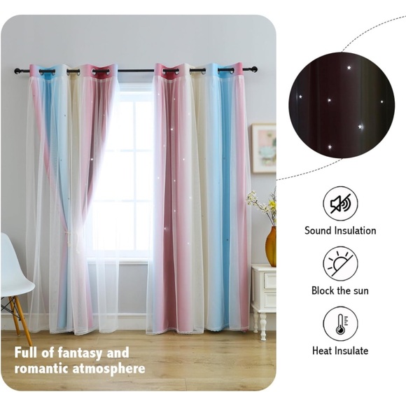 Anytime Dream Star Blackout Curtains..purple..blackout..1 panel..52x84..(NWT) - Picture 3 of 8